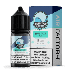 Air Factory Blue Razz Ice Salts 30mL nic salt e-liquid bottle and box