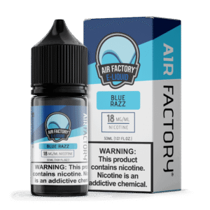 Air Factory Blue Razz Salts 30mL nic salt e-liquid bottle and box