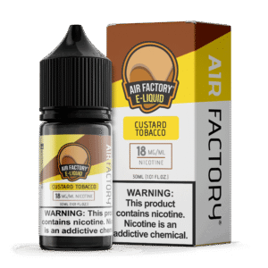 Air Factory Custard Tobacco Salts 30mL nic salt e-liquid bottle and box