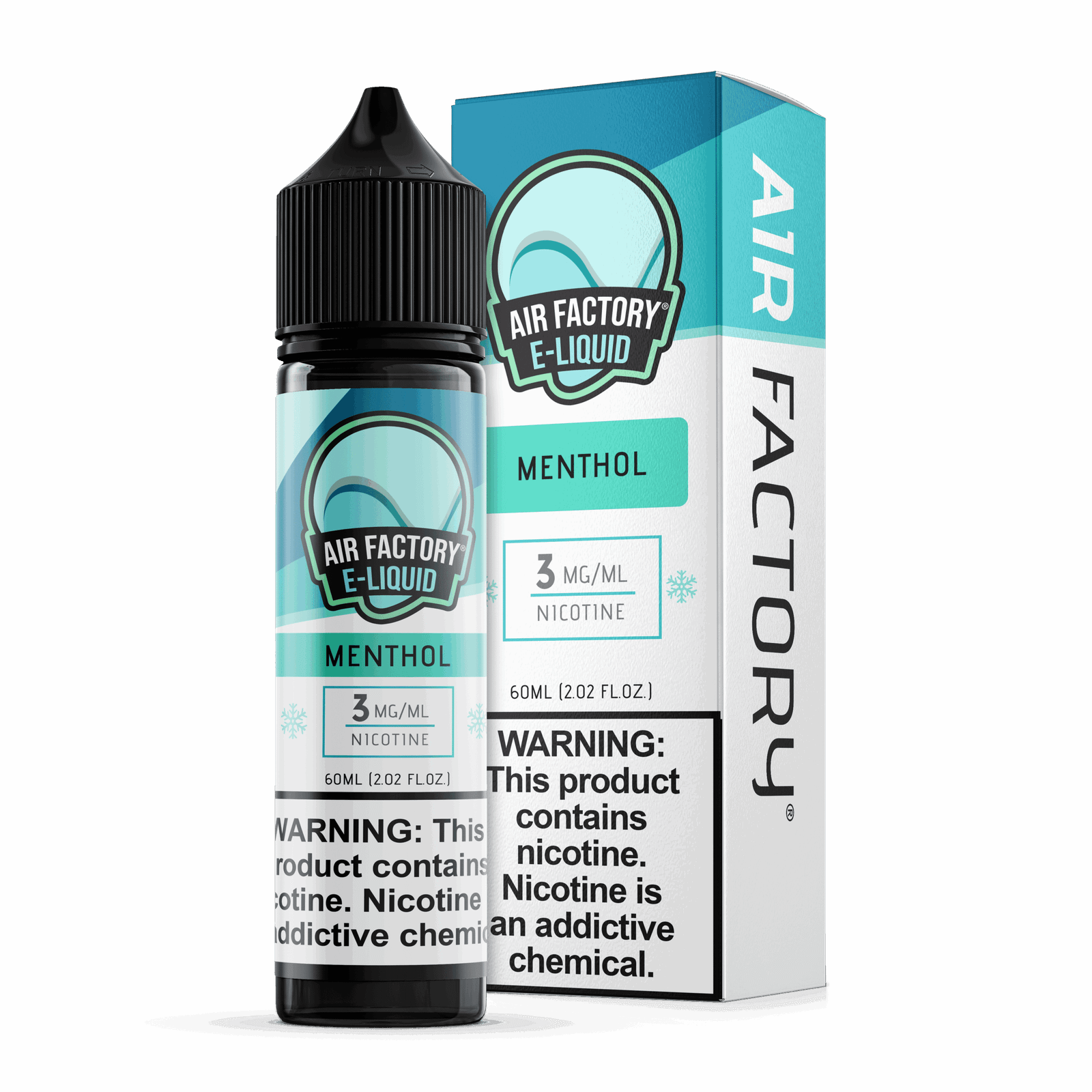 Air Factory Menthol 60mL freebase e-liquid bottle and box
