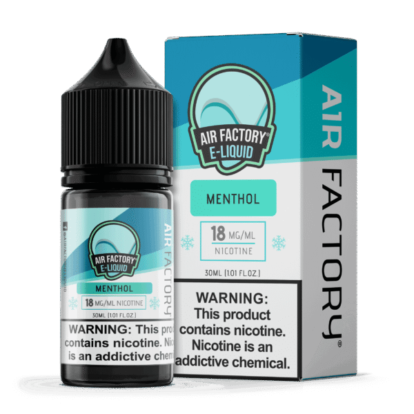 Air Factory Menthol Salts 30mL nic salt e-liquid bottle and box