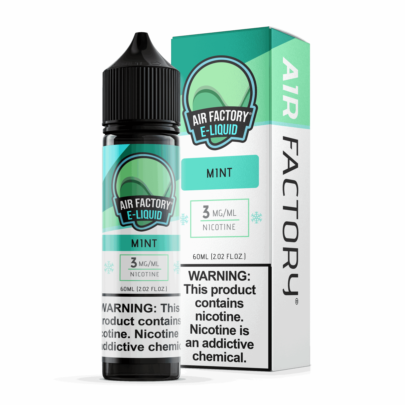 Air Factory Mint 60mL freebase e-liquid bottle and box