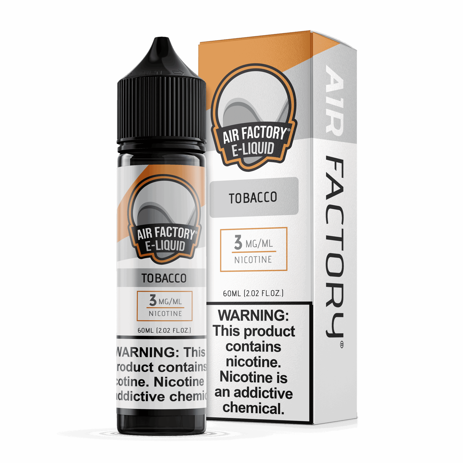 Air Factory Tobacco 60mL freebase e-liquid bottle and box