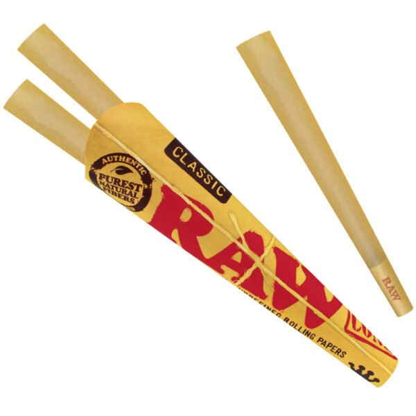 RAW Classic King Size three-cone retail pack with empty cones