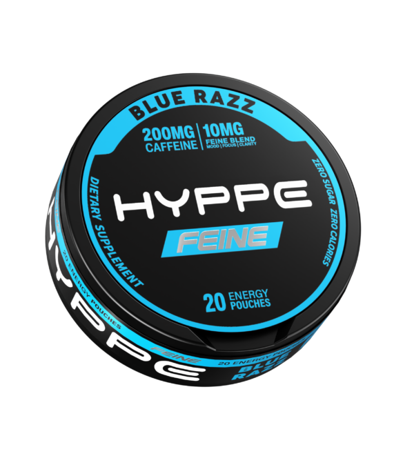 HYPPE FEINE Blue Razz single can, 20 caffeine pouches