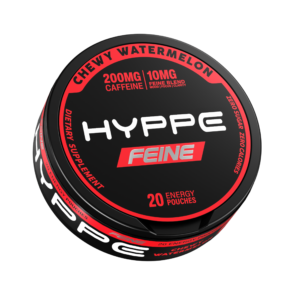 HYPPE FEINE Chewy Watermelon single can, 20 caffeine pouches
