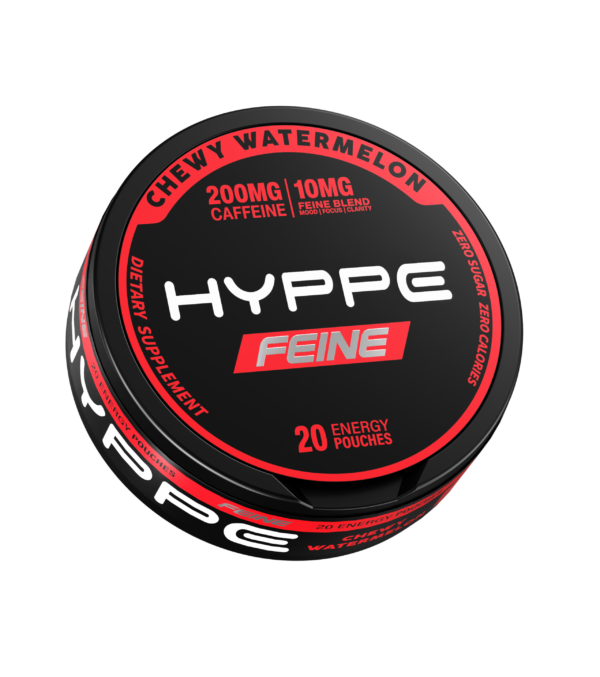 HYPPE FEINE Chewy Watermelon single can, 20 caffeine pouches