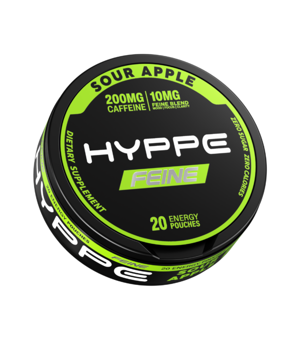 HYPPE FEINE Sour Apple single can, 20 caffeine pouches