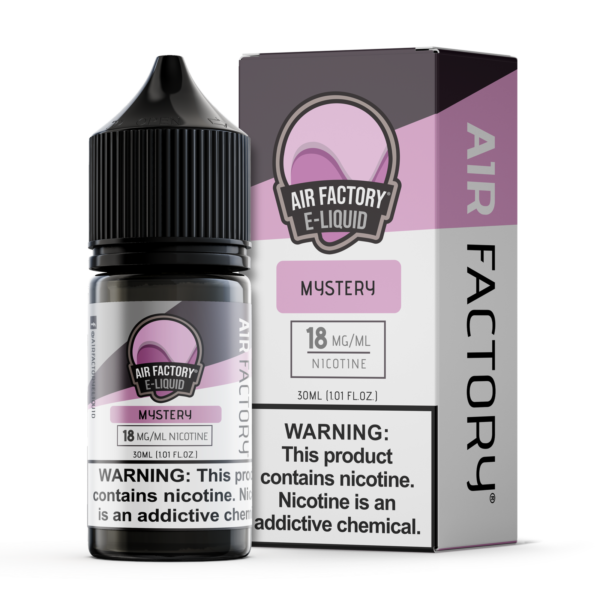 Air Factory Mystery Salts 30mL nic salt e-liquid bottle and box