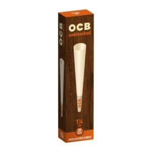 OCB Unbleached 1¼ pre-rolled cones, 32-cone pack
