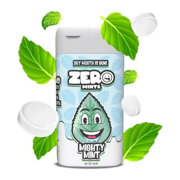 Zero Mints Mighty Mint peppermint dry-mouth mints tin